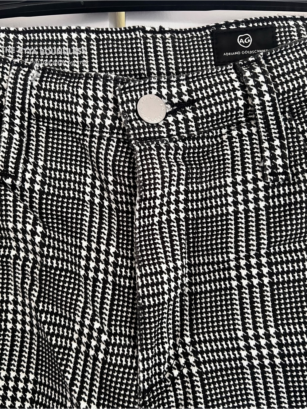 Ag Adriano Goldschmied Black and White Plaid Long Bermuda Type- Pants - Picture 4 of 10